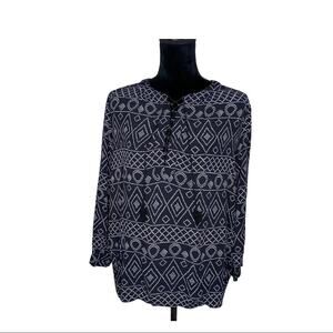 Madewell peasant top Black and White Medium Cottagecore
